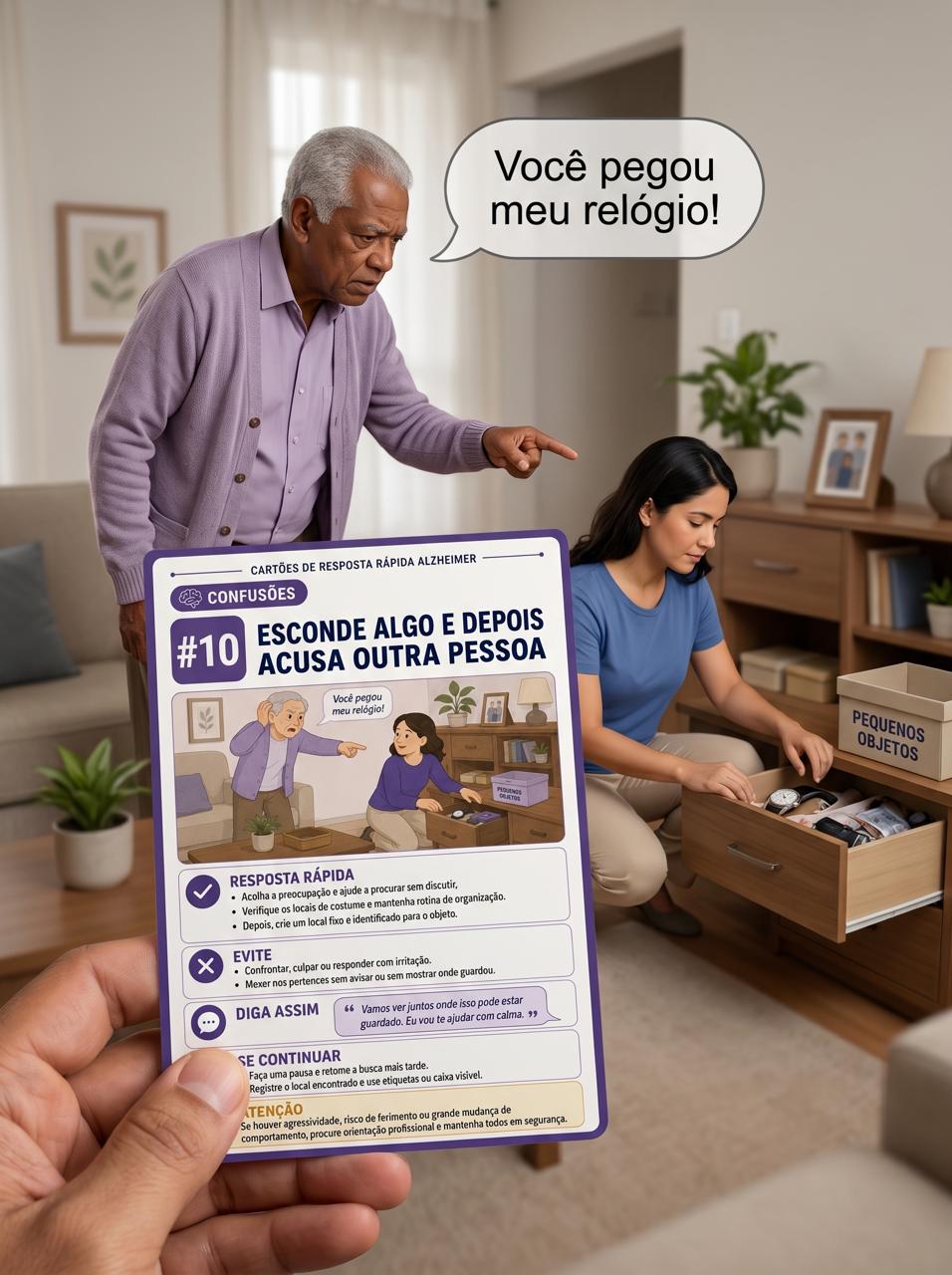Cartão de resposta rápida em situação de objetos perdidos